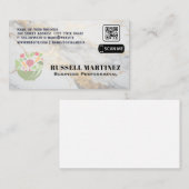 Salade Bowl Logo | QR-code | Marmer Visitekaartje (Voorkant / Achterkant)