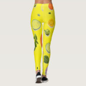 Salade en vruchten patroon transparante achtergron leggings (Achterkant)