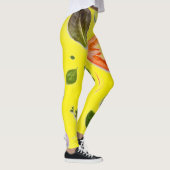 Salade en vruchten patroon transparante achtergron leggings (Rechts)