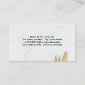 Salade en zilverwerk op marmer visitekaartje (Achterkant)