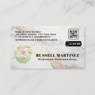 Salade Kom Logo   QR Code   Marmer Visitekaartje