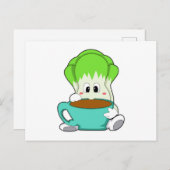 Salade met kopje koffie briefkaart (Voorkant / Achterkant)