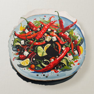 Salade van hete pepers rond kussen
