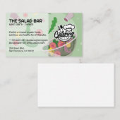 Salade wordt gegooid en gekruid | catering visitekaartje (Voorkant / Achterkant)