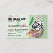 Salade wordt gegooid en gekruid | catering visitekaartje (Voorkant)