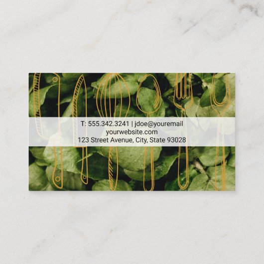 Saladebar | Chef | Keukenbenodigdheden Visitekaartje (Achterkant)