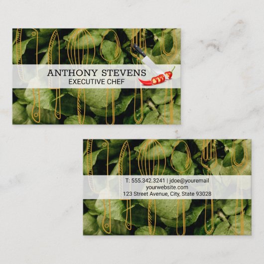 Saladebar | Chef | Keukenbenodigdheden Visitekaartje (Voorkant / Achterkant)