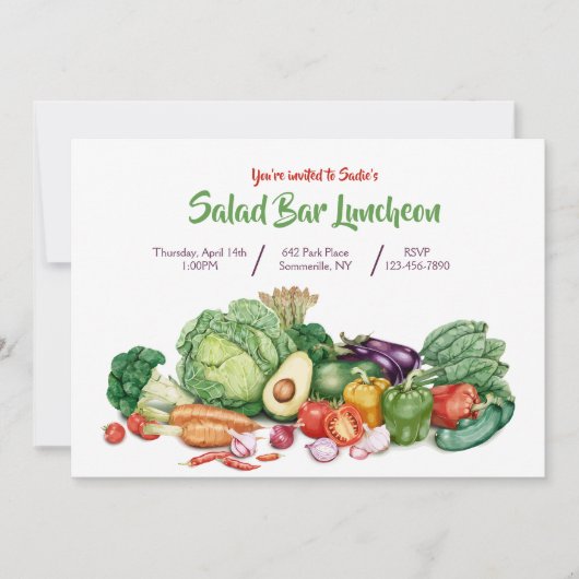 Saladebar Kaart (Voorkant)