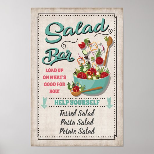 Saladebar Party Bord Poster (Voorkant)
