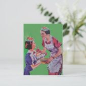 Saladehoeden Moeder en Dochter collage Briefkaart (Staand voorkant)