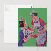 Saladehoeden Moeder en Dochter collage Briefkaart (Voorkant / Achterkant)