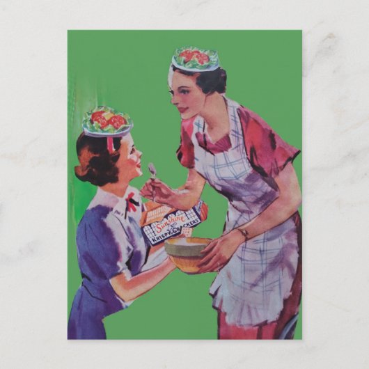 Saladehoeden Moeder en Dochter collage Briefkaart (Voorkant)