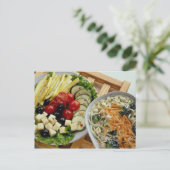 Salades dineren alfresco briefkaart (Staand voorkant)