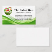 Saladeschaal met vallende groenten visitekaartje (Voorkant / Achterkant)
