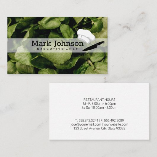 saladestang | Chef-kok Visitekaartje (Voorkant / Achterkant)