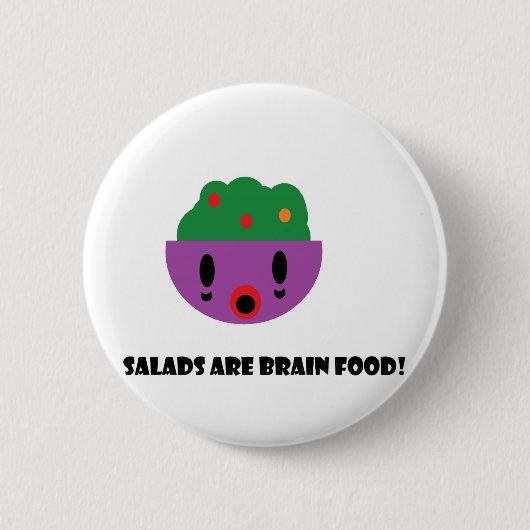 Salads zijn Brain Food Ronde Button 5,7 Cm (Voorkant)
