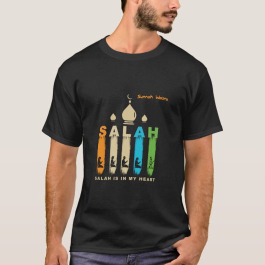 Salah Prayer Islamitisch Moslim Lange Mouw T Shirt (Voorkant)