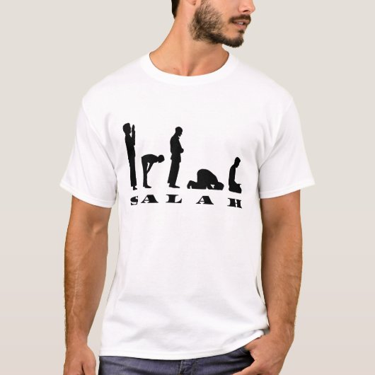 Salah Prayer Silhouette Design T-shirt (Voorkant)