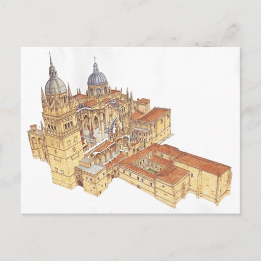 Salamanca Cathedraal. Spanje Briefkaart (Voorkant)