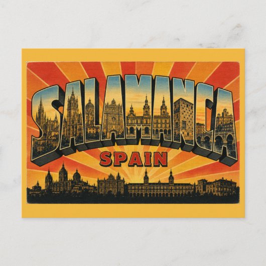 Salamanca Spanje Gouden Stad Briefkaart (Voorkant)