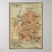 Salamanca Spanje Map (1913) Poster (Voorkant)