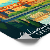 Salamanca Spanje vintage reisillustratie Poster (Hoek)