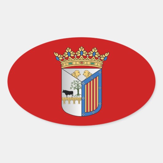 Salamanca (Spanje) Vlag Ovale Sticker (Voorkant)