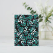 Salamander en Green Leaf Pattern Briefkaart (Staand voorkant)