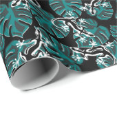 Salamander en Green Leaf Pattern Cadeaupapier (Rol Hoek)