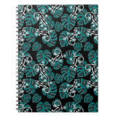 Salamander en Green Leaf Pattern Notitieboek (Voorkant)