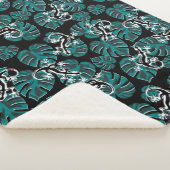 Salamander en Green Leaf Pattern Sherpa Deken (3/4)