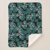 Salamander en Green Leaf Pattern Sherpa Deken (Voorkant)