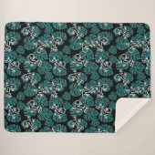 Salamander en Green Leaf Pattern Sherpa Deken (Voorkant (horizontaal))