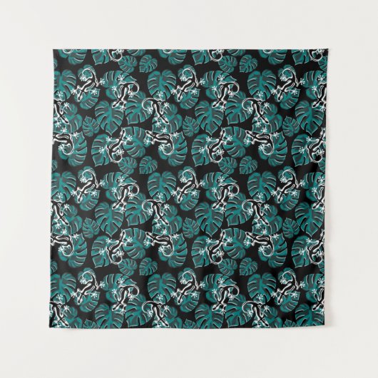 Salamander en Green Leaf Pattern Wandkleed (Voorkant)