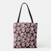 Salamander en roze bladeren die het patroon herhal tote bag (Achterkant)
