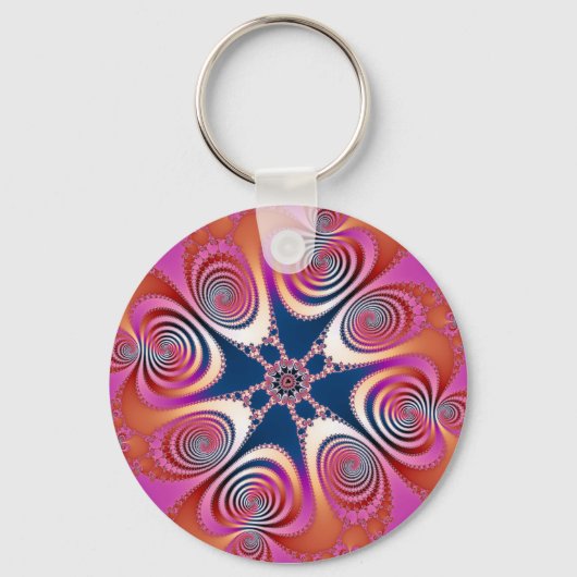 Salamander - Fractal Art Sleutelhanger (Voorkant)