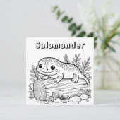 salamander | Kleurplaat van kind Kaart (Staand voorkant)