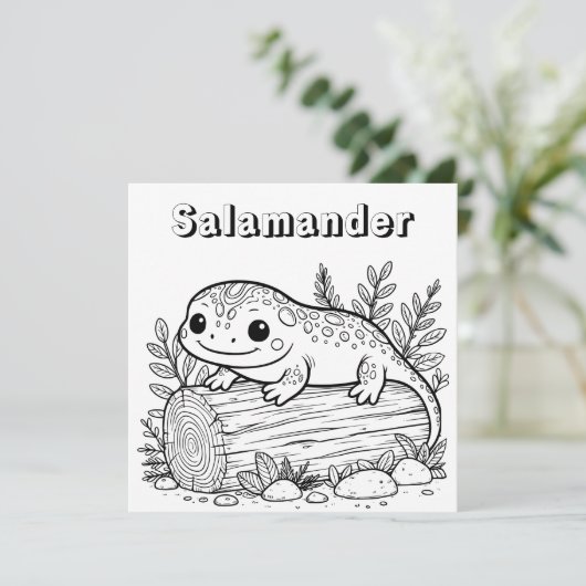 salamander | Kleurplaat van kind Kaart (Staand voorkant)
