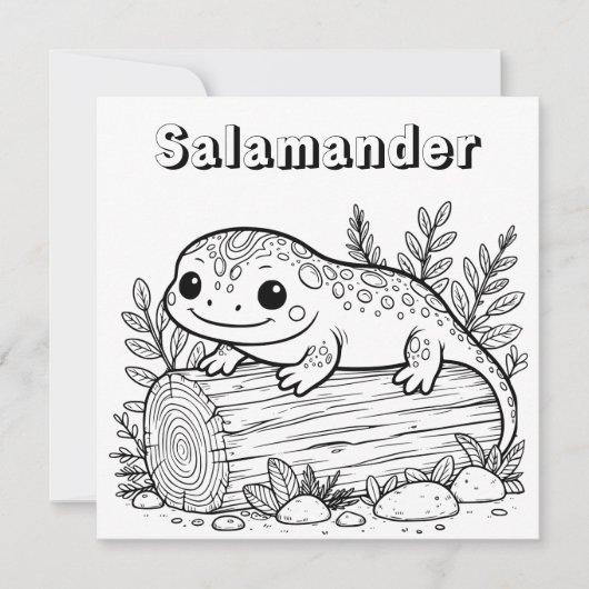salamander | Kleurplaat van kind Kaart (Voorkant)