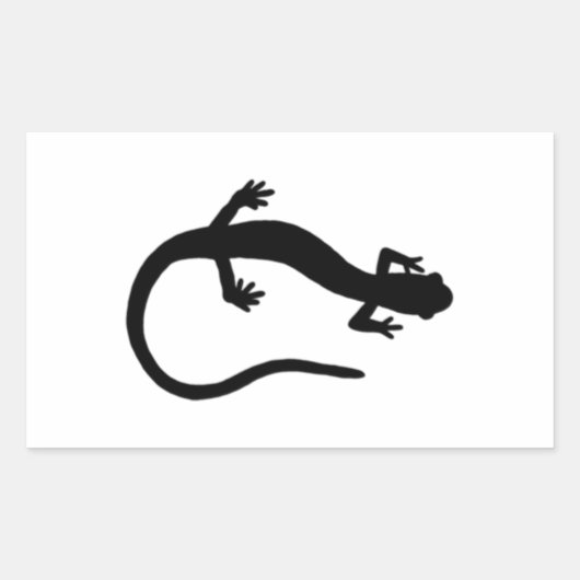 Salamander Logo (basis zwart-wit) Rechthoekige Sticker (Voorkant)