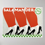 Salamander Schoenen  Retro Art Deco Poster<br><div class="desc">Hoogwaardige repro. print van een prachtig Art Deco-Poster van Ernst Deutsch-Dryden, een Oostenrijks kostuumontwerper en Adverteren, gedateerd 1912, voor een schoenenmerk genaamd Salamander. Digitaal geretoucheerd en toegepast op dit item door riverme. Dit kunststuk zou er geweldig uitzien als het in huis, kantoor, bar, café, pub of restaurant is ingelijst! Pas...</div>