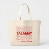Salamat "Dank u" Grocery Bag-ontwerp - Rood Grote Tote Bag (Voorkant)
