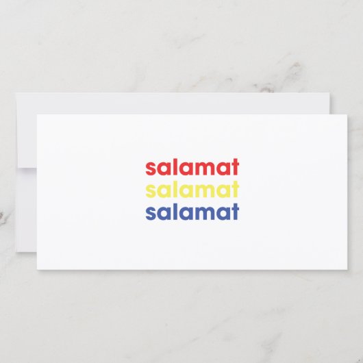 "Salamat" Hartelijk dank Bedankkaart (Voorkant)