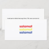 "Salamat" Hartelijk dank Bedankkaart (Voorkant / Achterkant)