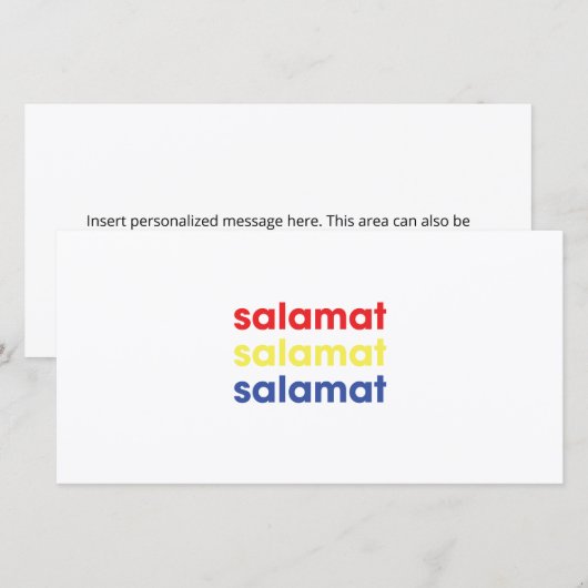 "Salamat" Hartelijk dank Bedankkaart (Voorkant / Achterkant)