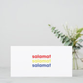 "Salamat" Hartelijk dank Bedankkaart (Staand voorkant)