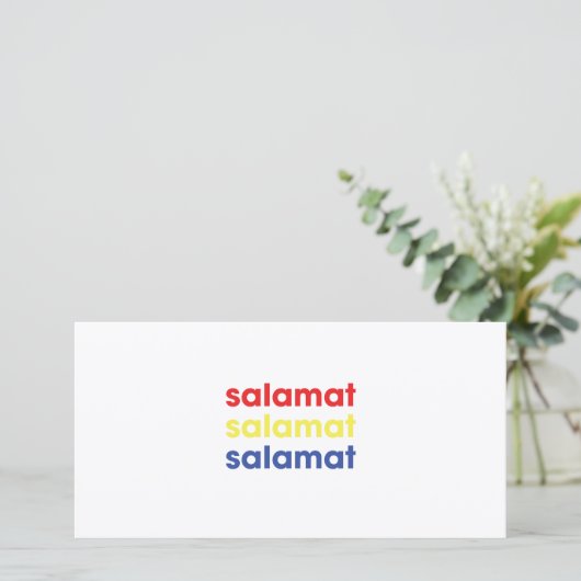 "Salamat" Hartelijk dank Bedankkaart (Staand voorkant)