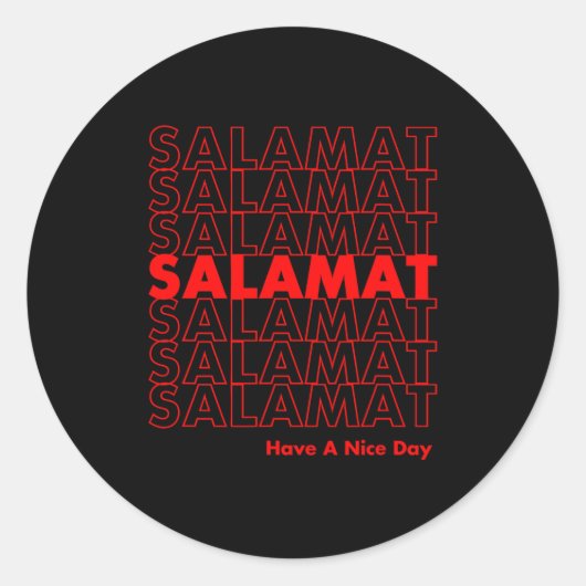 Salamat Have A Nice Day Filino  Ronde Sticker (Voorkant)