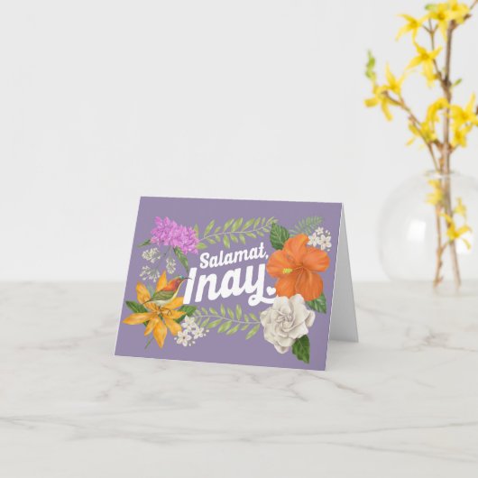 "Salamat, Inay" (Dank u, Mam) Filipijns Kaart (Gele Bloem)