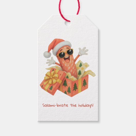 Salami-brate de feestdagen! cadeaulabel (Voorkant)